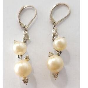 Vintage Dangling Faux Pearl Earrings